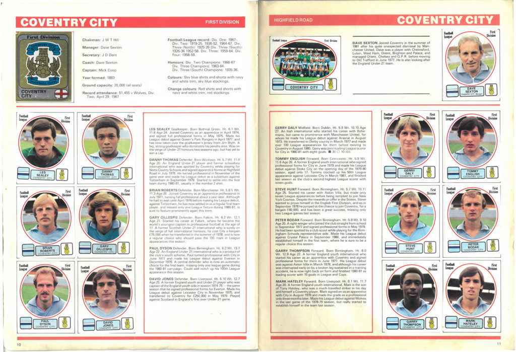 Coventry City 1982